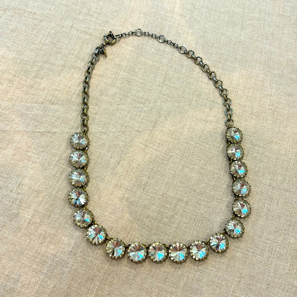 J Crew Clear Rhinestone Necklace